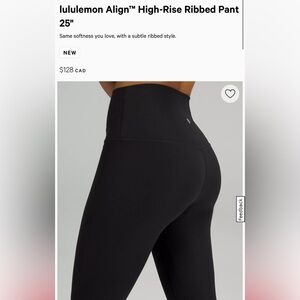 lululemon Align™ High-Rise Ribbed Pant 25"